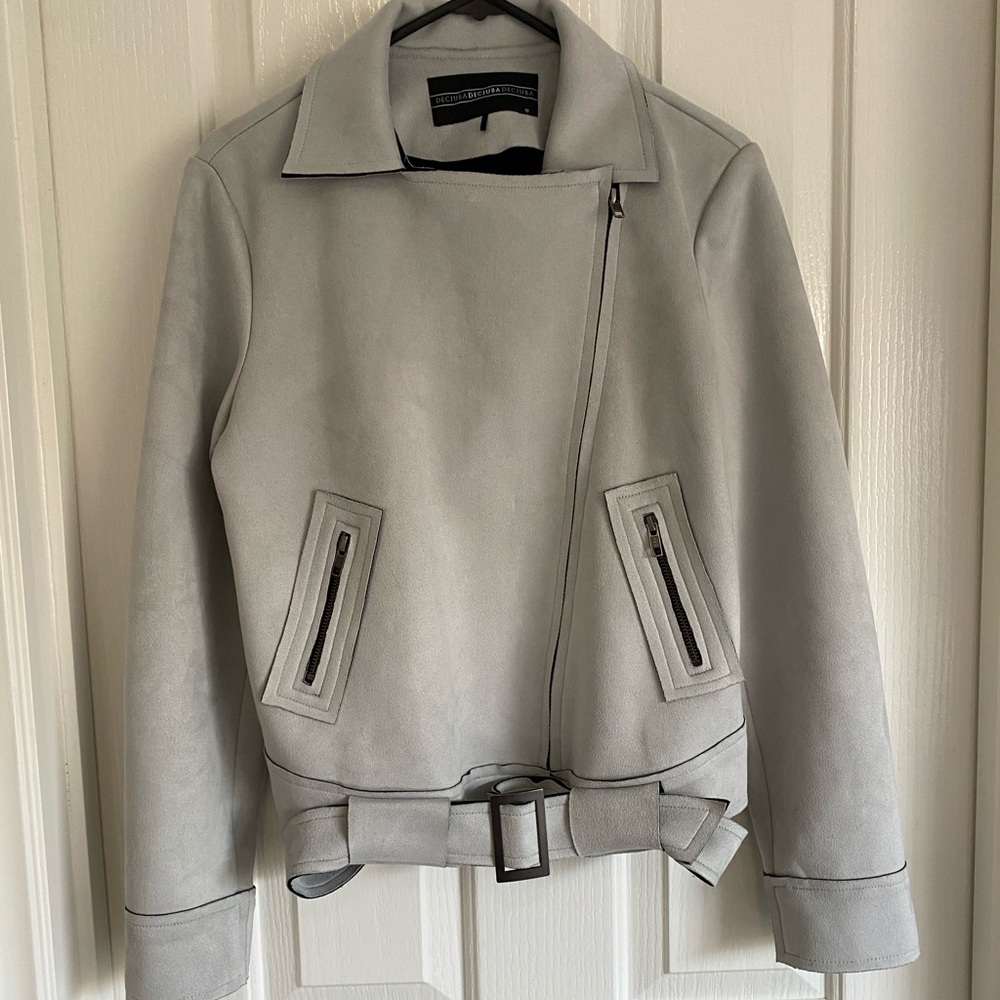 ⛔️Decjuba Women faux suede biker jacket size AU10 - Picture 5 of 13